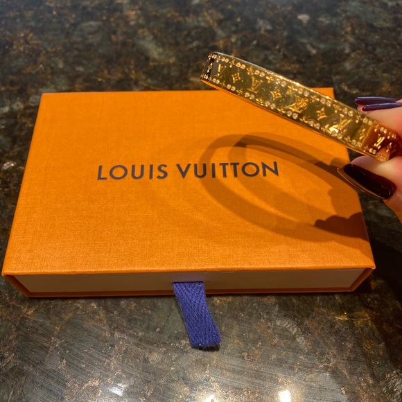 Authentic LOUIS VUITTON Nanogram Strass Bracelet Gold Metallic - Picture 3 of 8